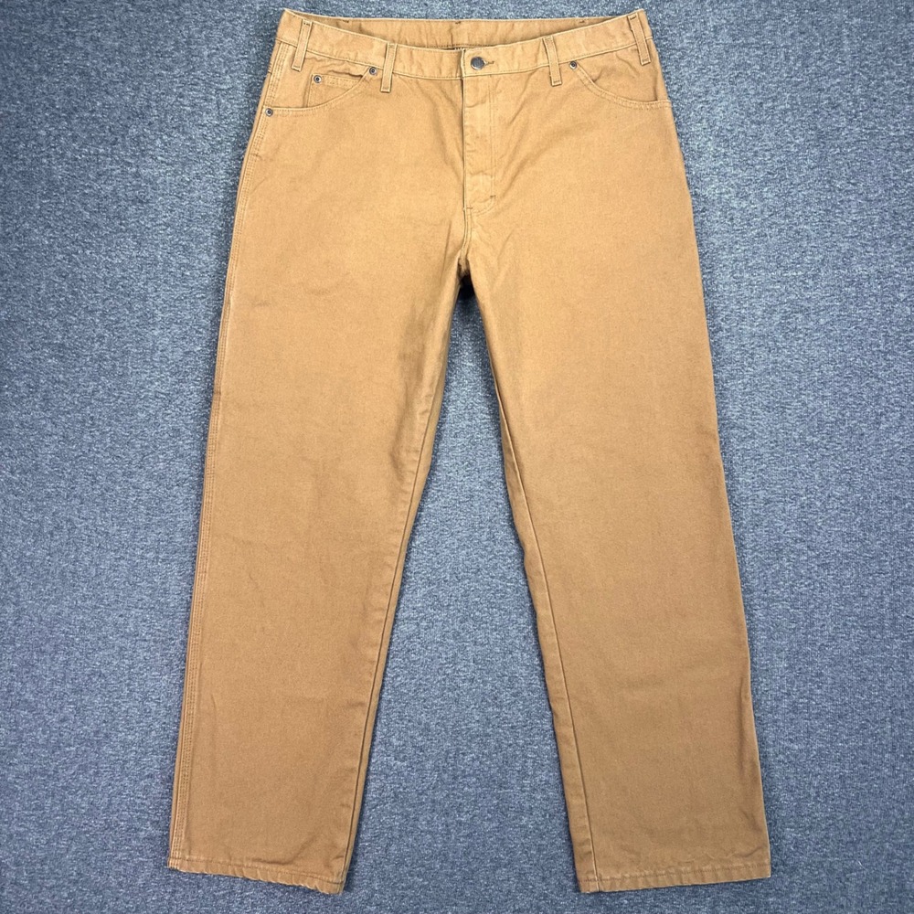 Dickies Carpenter Pants Mens 38x32 Brown Duck Canvas Workwear Utility Rugged Y2K - Picture 5 of 12